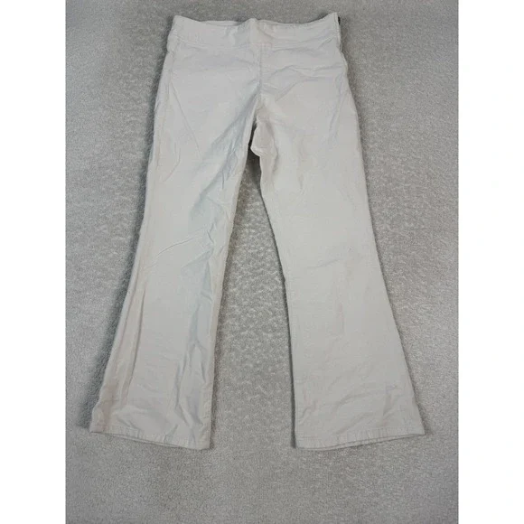 Free People Womens Flared Pull‎ On Side Zip High Rise Stretch Pants White Medium - Picture 2 of 8